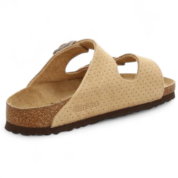 Birkenstock Men's Arizona Suede Embossed Sandals Size 10 Beige Flip Flops NWT - Picture 4 of 16
